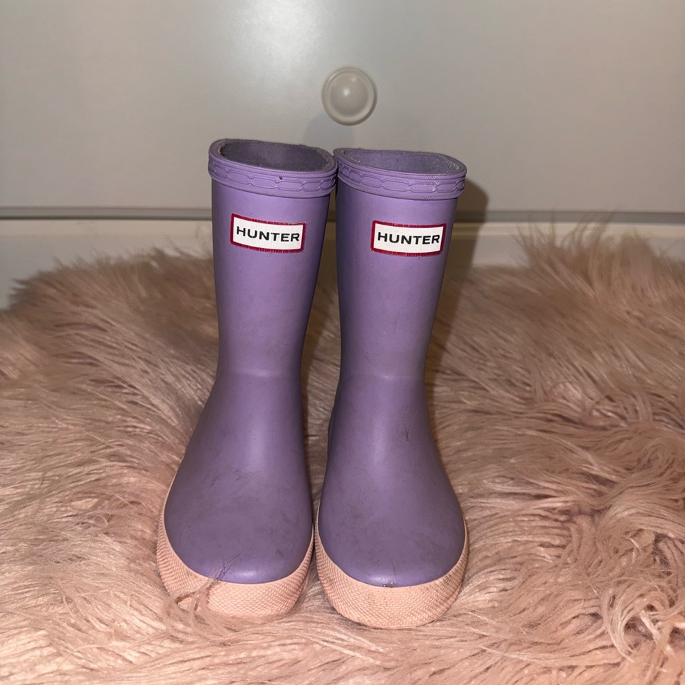 Hunter Kids Purple Rain Boots US 8 UK 7